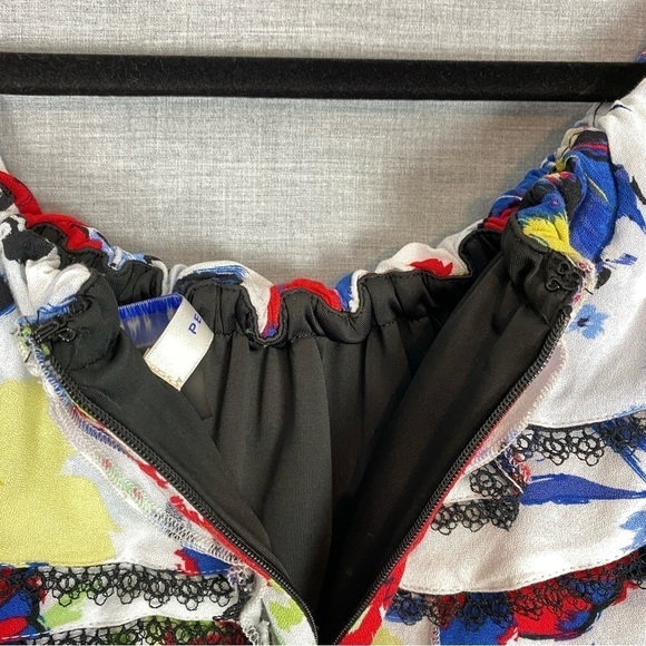 Peter Nygard Floral Midi Dress Sz 16 Ruffles Off the Shoulder - Picture 6 of 12